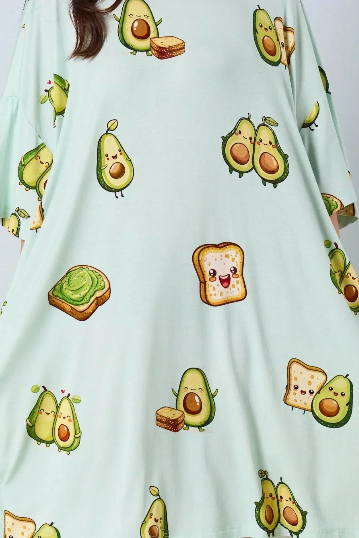 Avocado sleep tee made from bamboo by MySleepTee with avocado and toast designs
